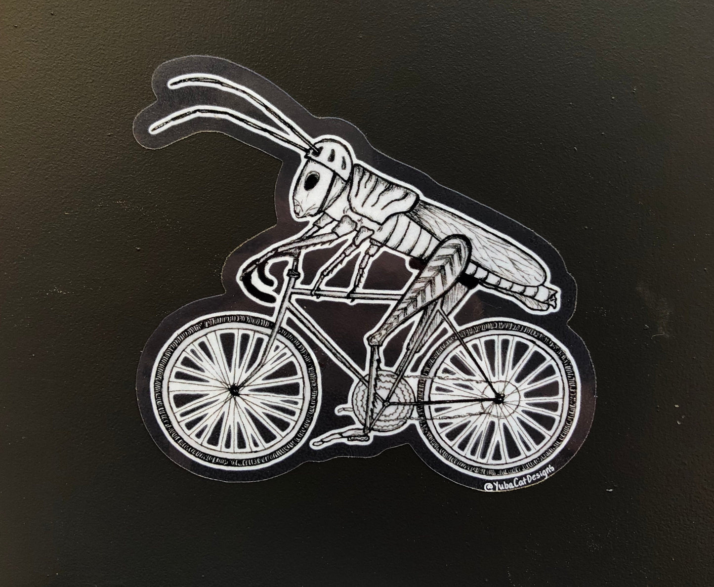 Biking Grasshopper sticker