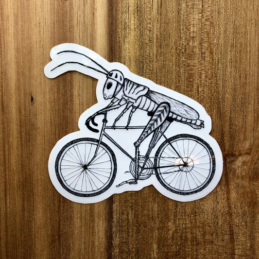 Biking Grasshopper sticker