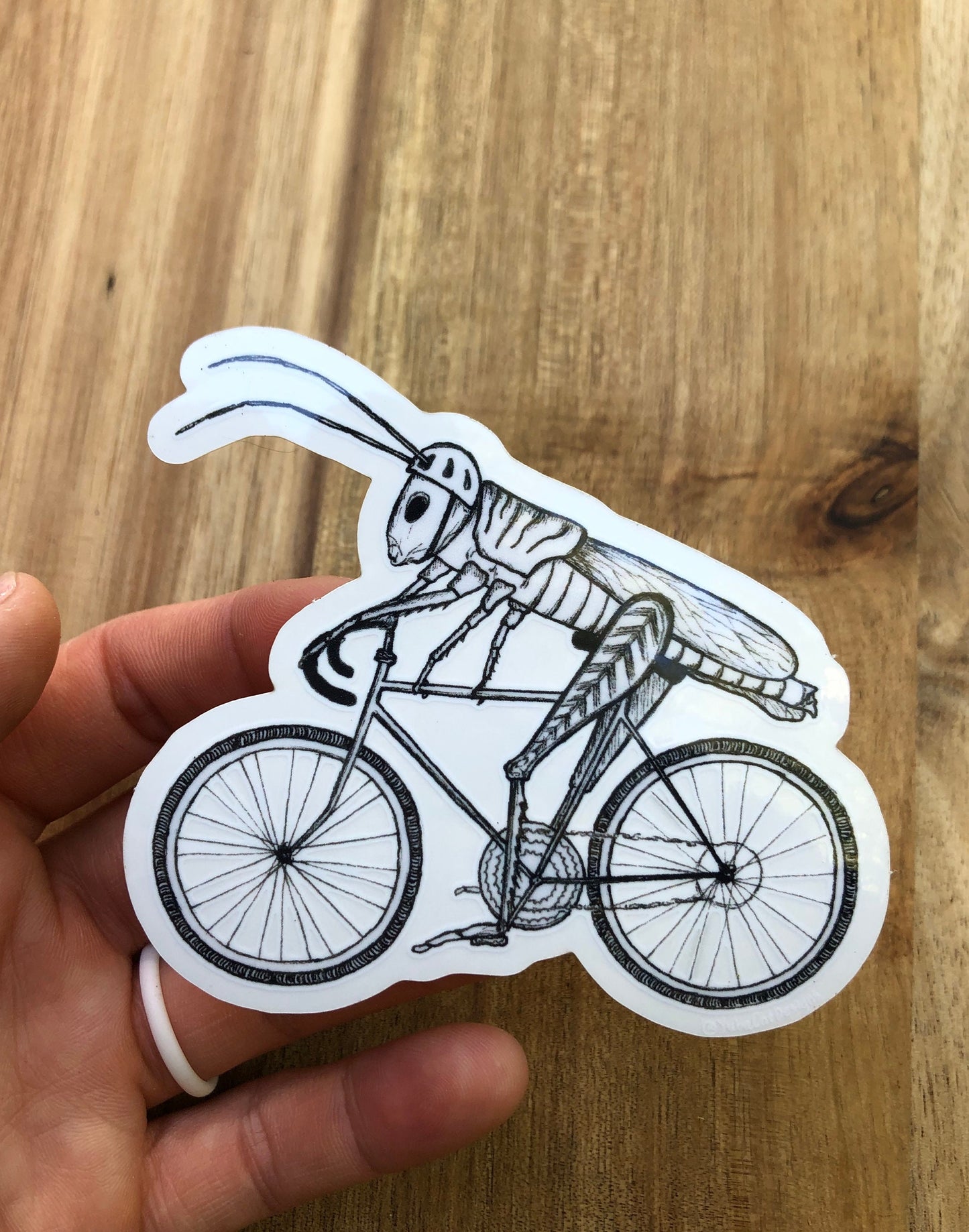 Biking Grasshopper sticker